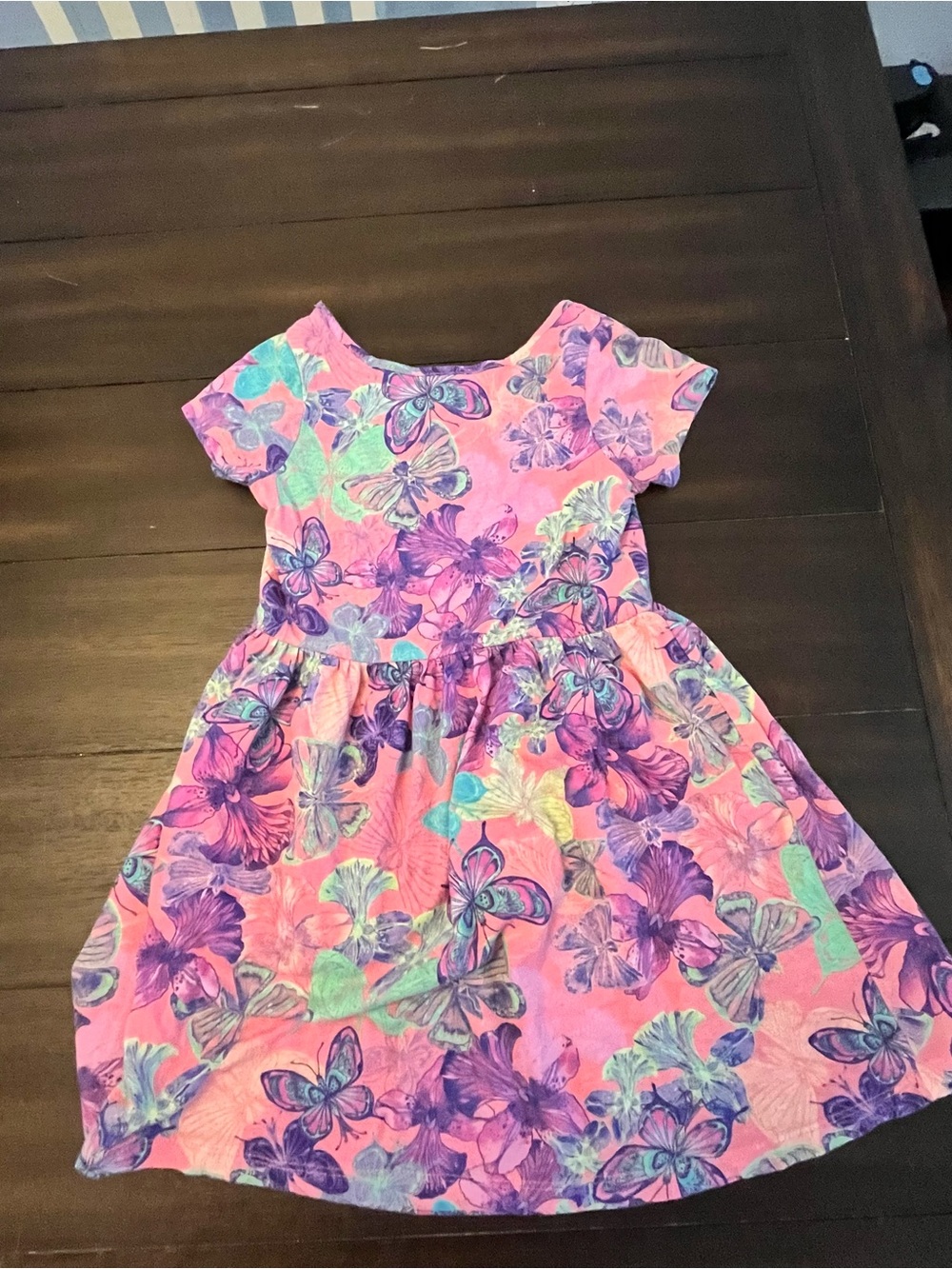 Disney Pink Butterfly & Floral Short-Sleeve Dress
